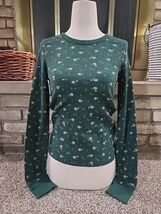 American Eagle Thermal Waffle Knit Floral Long-Sleeve Shirt Womans Sz XS... - $24.75