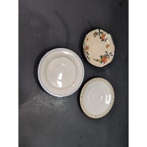 Floral Fine China Plates, Vintage Saucers, Mismatched Set, Decorative Ta... - $14.93 CAD