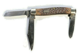 Vintage SCHRADE NY USA #881 Folding Pocket Knife Hunting Fishing 3 Blades - £55.00 GBP