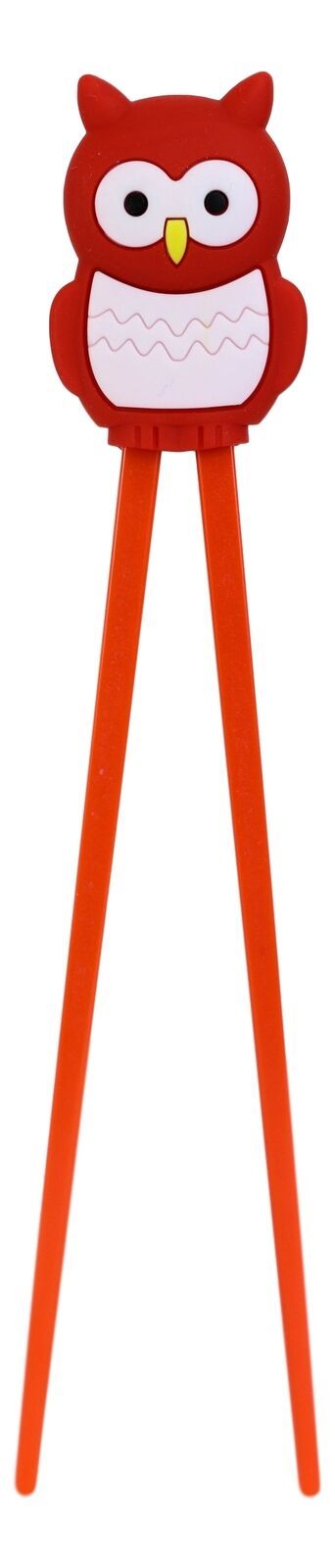 Red Whimsical Owl Reusable Training Chopsticks Set With Silicone Helper ... - $8.99