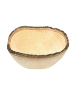 Square Mango Tree Wood with Natural Bark Rimmed Wooden Serving Bowl - £23.48 GBP