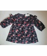 Baby Gap Multicolor Purple Gray Floral Dot Long Sleeve Ruffle Dress 12-1... - $20.54 CAD