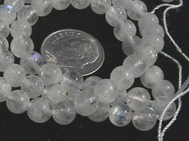 5.5mm - 6.5mm Rainbow Moonstone Round Beads (10) TEN BEADS - £2.36 GBP