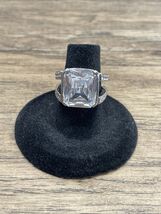 Vintage Sterling Silver .925 Cubic Zirconia Art Deco Ring Woman's Size 5... - $19.79