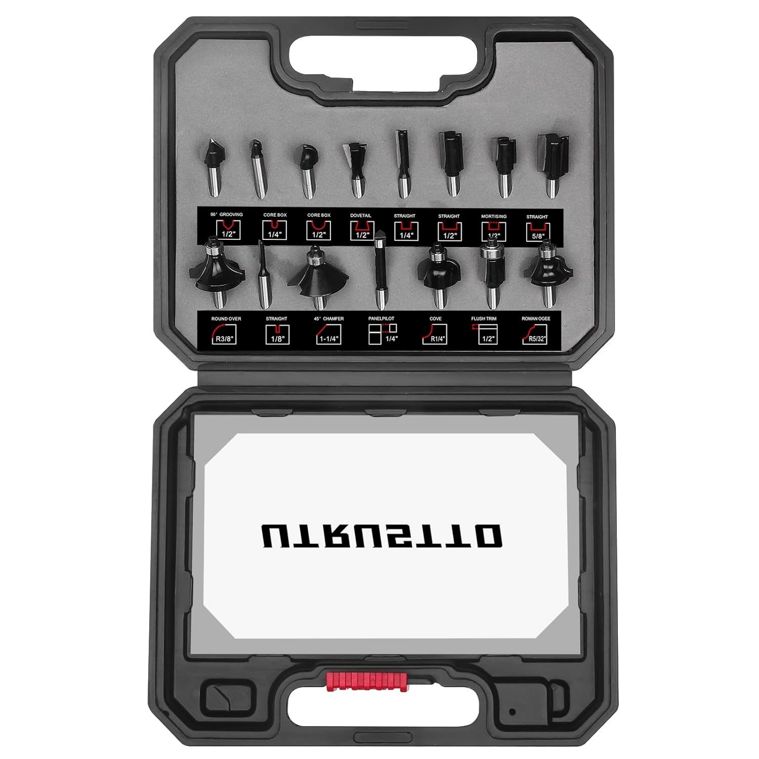 1/4&quot; Router Bit Set 15 Pieces, Tungsten Carbide Router Bits 1/4 Inch Sha... - $30.99