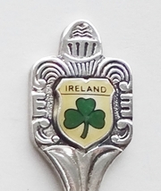 Collector Souvenir Spoon Ireland Shamrock Clover Porcelain Enamel Emblem EPNS - £5.60 GBP
