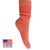 Light Orange Slouch Socks for Women Scrunch Knee Socks Shoe Size 5 to 10... - $14.84