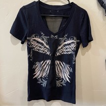 Mesh Cross Angel Wings T Shirt - $16.70
