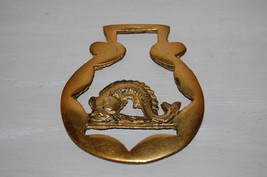 Antique Horse Harness Brass Fish Pisces Medallion Rustic Zodiac Horoscope - £15.25 GBP