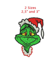 Dr Seuss Christmas Grinch head digitized embroidery design Digital Download - £3.59 GBP
