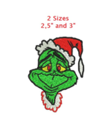 Dr Seuss Christmas Grinch head digitized embroidery design Digital Download - £3.59 GBP