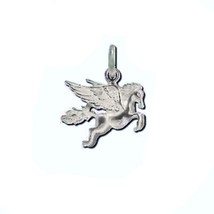 Sterling Silver Flying Pegasus Diamond Cut Charm Pendant - £20.85 GBP