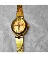 Exquisite Vintage Avon stainless steel gold cross watch~Rhinestones on C... - €30,84 EUR