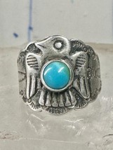 Phoenix ring Turquoise band signed P for Prince southwest size 4 sterlin... - $126.72