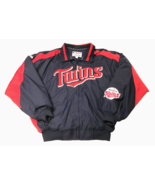 $55 Minnesota Twins Vintage 90s MLB Blue Red Therma Fleece Lined Zip Jac... - £44.40 GBP