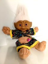 Vintage Treasure Troll 1991 Ace Novelty Pink Gem Stuffed Animal Plush Toy - £7.59 GBP