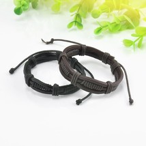 Wrap Multilayer PU Leather Bracelet Men Wristband Bracelets &amp; Bangles For Women  - £8.22 GBP