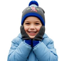 Marvel Spider-Man Spidey Knit Boy Beanie Hat with Pom &amp; Gloves Set (One ... - $17.81
