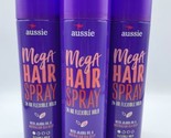 3 Aussie Mega HairSpray 24 Hour Flexible Hold 14 oz with Jojoba Oil Bs270 - $35.52