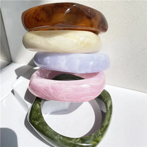Marble Square Resin Bangle - £11.07 GBP
