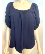 NWT Karen Kane Navy Blue Short Sleeve Peasant Top Size XL - €56,67 EUR