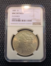 1889 $1 Morgan Silver Dollar NGC Certified Brilliant UNC Details Cleaned - £56.28 GBP