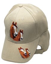 Horses Horse Head(s) Khaki Tan Embroidered Cap Hat RAM - £7.77 GBP