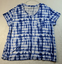 Koolaburra by Ugg Sleep Top Women Petite XL Blue White Tie Dye Knit Shor... - £12.09 GBP