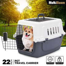22&quot; Pet Travel Carrier Hard Sided Dog Cat Transporter Cage Plastic Anima... - £68.69 GBP