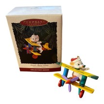 Vintage Hallmark Ornament Crayola Crayons Bright Flying Colors Mouse Airplane - £7.99 GBP