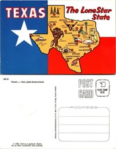 Texas(TX) The Lone Star State Map Sites Attractions Cowboys Vintage Postcard - £7.51 GBP
