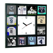 New York NY Yankees Greatest Jersey Clock 12 pictures of HOF players - £25.02 GBP