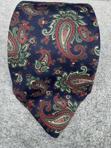 Pierre Cardin Paisley Silk Necktie Navy Red Green Classic 100% Silk USA - $19.79
