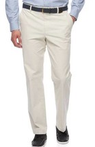 Mens Dress Pants Croft &amp; Barrow Beige Classic Easy Care Stretch Flat Fro... - £21.96 GBP