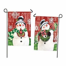 Meadow Creek Brick Snowmen Decorative Two Sided Garden Flag,12.5" x 18" - $15.83