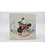 Vintage H &amp; R Johnson Ceramic Tile Wasco Oregon Rodeo 6” X 6” - £39.47 GBP
