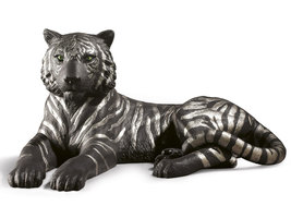 Lladro 01009261 Tiger Figurine Silver Lustre and Black New - $1,918.00