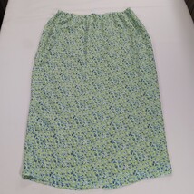 Elastic Waist RN#67473 Women's Green Floral Rear Zipper & Slit Skirt 18W (36×36) image 13