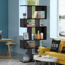 5 Cubes Ladder Shelf Corner Bookshelf Display Rack Bookcase-Black - £111.41 GBP