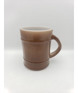 Anchor Hocking Fire King Milk Glass D Handle Brown Barrel Cup Mug Oven P... - $21.48 CAD