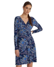 New Lauren Ralph Lauren Navy Blue Floral Fit And Flare Career Dress Size 16 $145 - £58.57 GBP