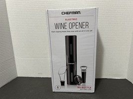 CHEFMAN Electric Wine Opener 4 PC Kit, Brand New 80 Bottle Battery Life - $10.29