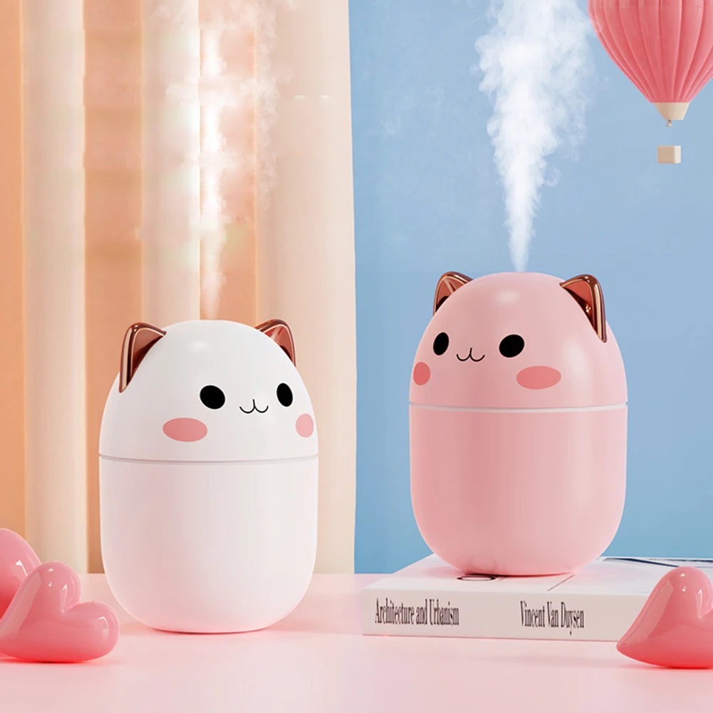 250ml Mini Air Humidifier Cute Aroma Diffuser with Night Light USB Mute Purifier - £8.58 GBP+