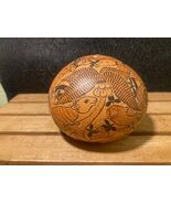 Vintage Peruvian Carved Gourd Folk Art Mate Burilado Approx 4&quot; Animal Scene - $21.50