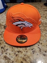 New Era 59Fifty Men&#39;s Cap NFL Denver Broncos On Field Sideline Orange Fitted Hat - £33.23 GBP