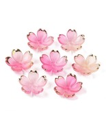 50 Flower Bead Caps Translucent Acrylic Pink Ombre Floral Jewelry Suppli... - $6.77 CAD