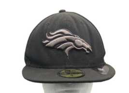 Denver Broncos Baseball Hat 59Fifty New Era Mens Black Gray Fitted Size 8 Stitch - £26.01 GBP