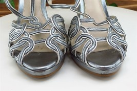 Elie Tahari Sz 38 M Silver Strappy Synthetic Women Sandals - £13.41 GBP