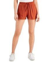 Kingston Grey Juniors&#39; Solid Crochet Trim Shorts Rust Size XS - £14.06 GBP