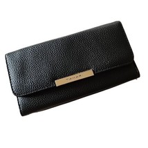 Tahari Trifold Clutch Wallet Black Faux Leather Identity Protect Multi S... - £15.00 GBP